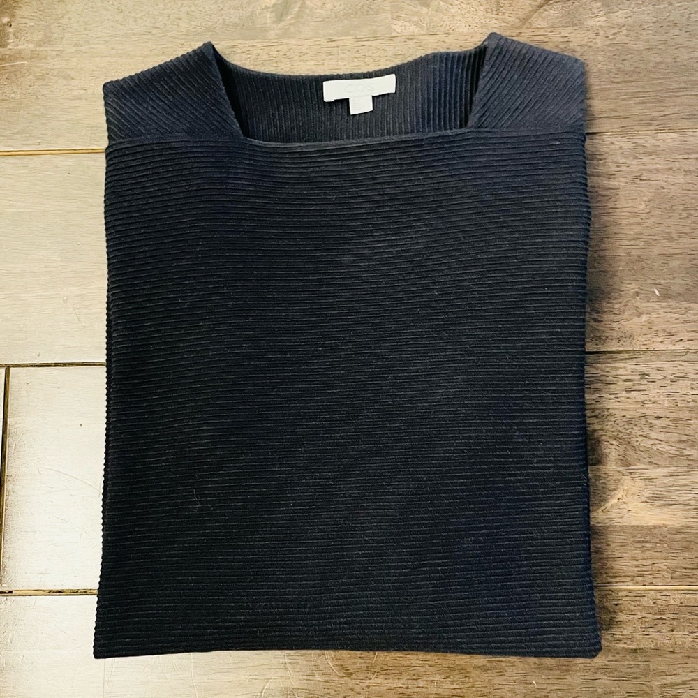 COS Ribbed Sweater with Square Neck.